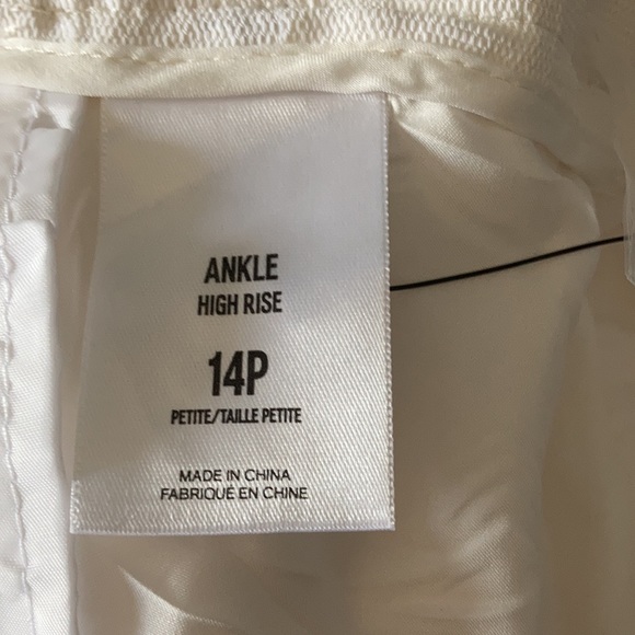 Express High Waisted Textured Belted Ankle Pant - Picture 12 of 12